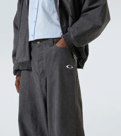 Balenciaga Trompe Loeil Denim Trousers In Blue