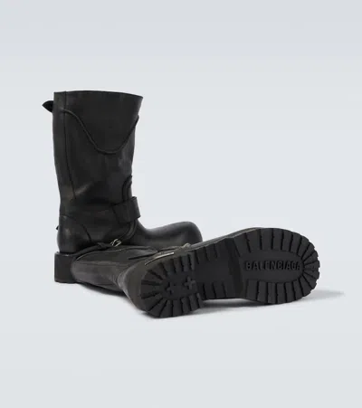 Balenciaga Venom Leather Biker Boots