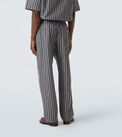 Bottega Veneta Striped Bowling Shirt In Blue
