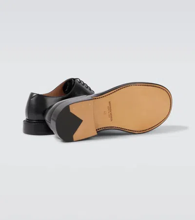 Bottega Veneta Leather Lace-up Shoes Featuring Signature Detail In Black