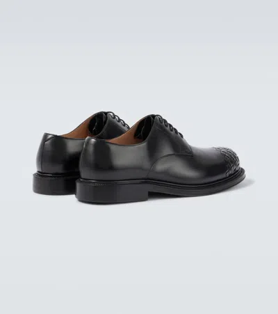 Bottega Veneta Leather Lace-up Shoes Featuring Signature Detail In Black