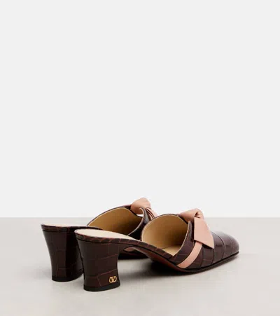 Valentino Knotty 60 Leather Mules In Burgundy