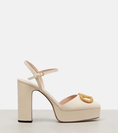 Valentino Vlogo Signature 115 Platform Pumps In Neutral