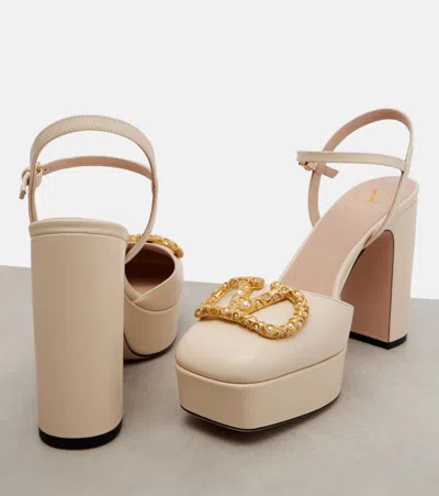 Valentino Vlogo Signature 115 Platform Pumps In Neutral