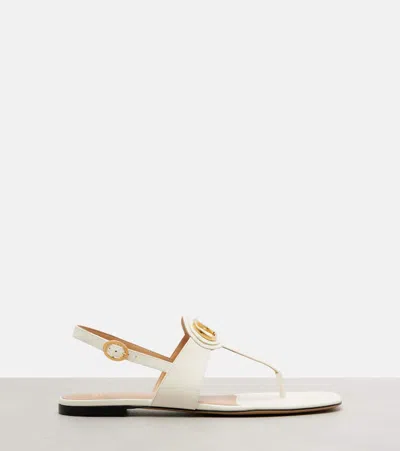 Valentino Vlogo Signature Thong Sandals Flat Sole In White