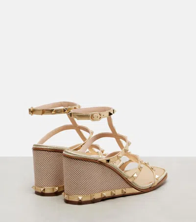 Valentino Rockstud 80 Leather Espadrille Wedges