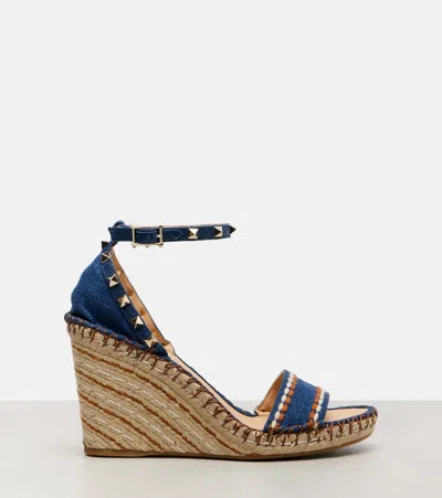 Valentino Rockstud Double 105 Espadrille Wedges