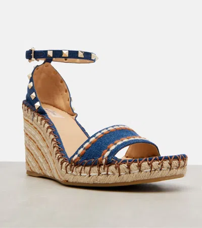 Valentino Rockstud Double 105 Espadrille Wedges