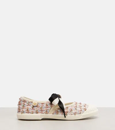 Valentino Bay By Bay Checked Tweed Sneakers