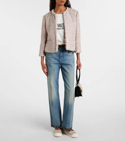 Valentino Bay By Bay Checked Tweed Sneakers