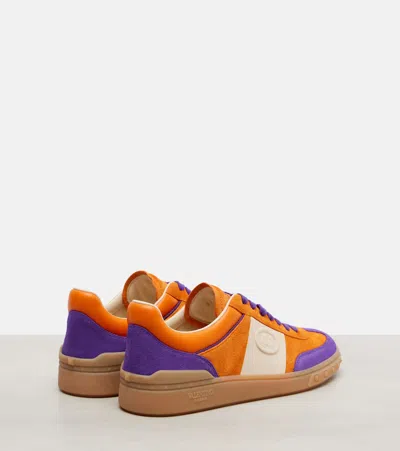 Valentino Upvillage Crosta Suede-leather Sneakers In Orange