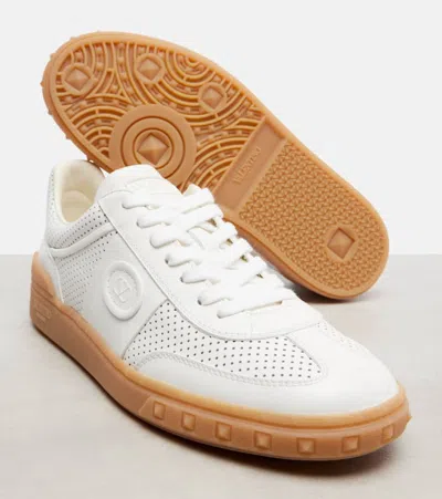 Valentino Garavani Low-top Perforated Sneakers Rubber Sole In White