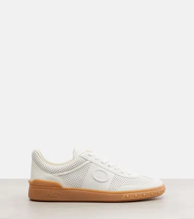 Valentino Garavani Low-top Perforated Sneakers Rubber Sole In White