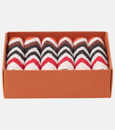 Missoni Zigzag Set Of 6 Cotton Face Towels
