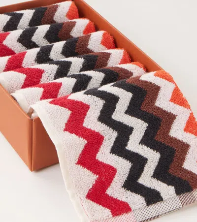 Missoni Zigzag Set Of 6 Cotton Face Towels