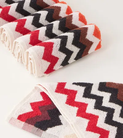 Missoni Zigzag Set Of 6 Cotton Face Towels