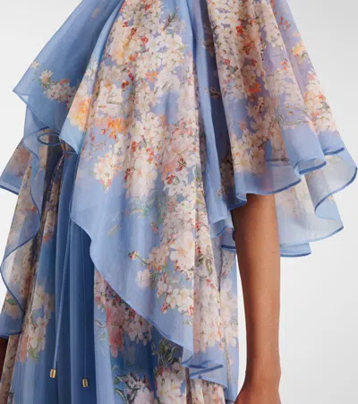 Zimmermann Cascadian Tiered Ruffled Floral-print Recycled-georgette Maxi Dress