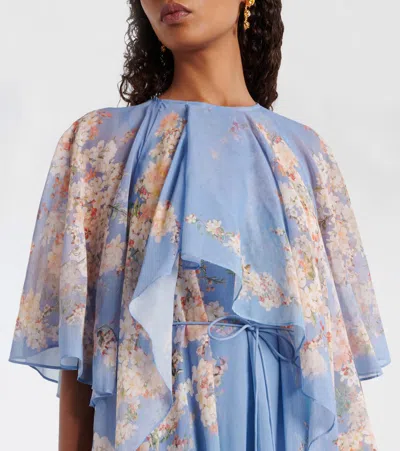 Zimmermann Cascadian Tiered Ruffled Floral-print Recycled-georgette Maxi Dress