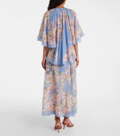 Zimmermann Cascadian Tiered Ruffled Floral-print Recycled-georgette Maxi Dress