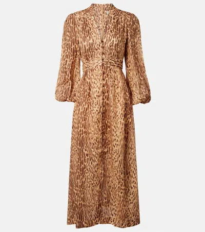 Zimmermann Cascadian Plunge Midi Dress Clothing