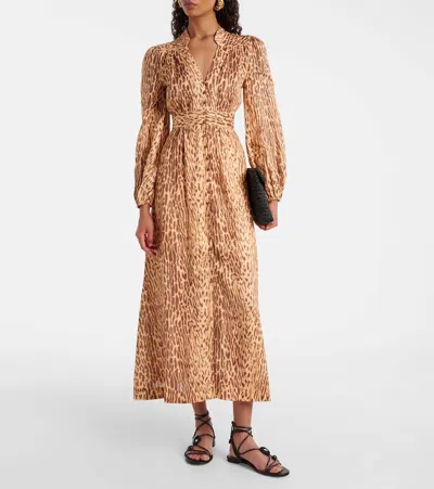 Zimmermann Cascadian Plunge Midi Dress Clothing