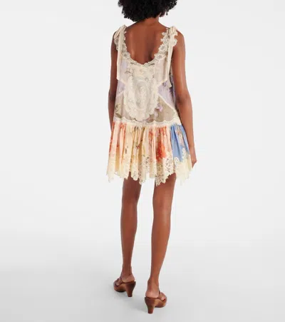 Zimmermann Cascadian Floral Lace Cotton Minidress