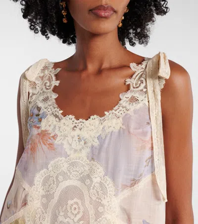 Zimmermann Cascadian Floral Lace Cotton Minidress
