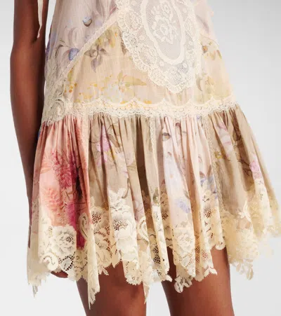 Zimmermann Cascadian Floral Lace Cotton Minidress