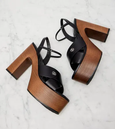 Gucci Double G Leather Platform Sandals