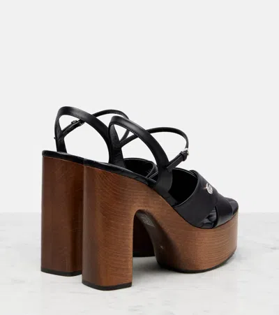 Gucci Double G Leather Platform Sandals