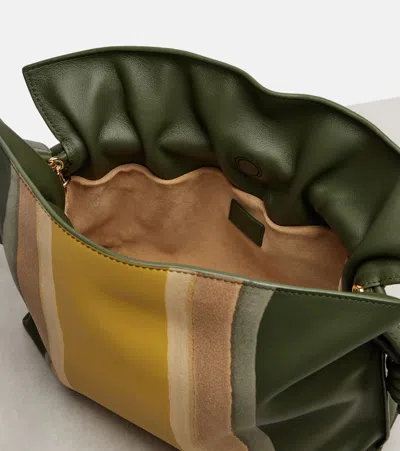 Loewe Flamenco Medium Leather And Suede Clutch