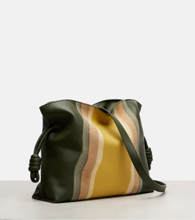 Loewe Flamenco Medium Leather And Suede Clutch