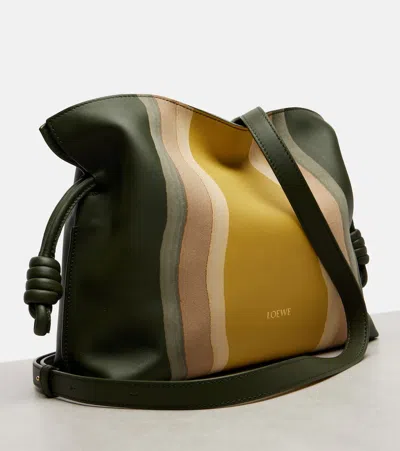 Loewe Flamenco Medium Leather And Suede Clutch