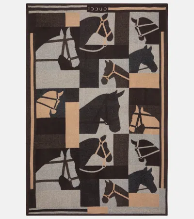 Gucci Jacquard Wool And Cashmere Blanket