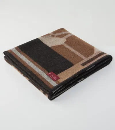 Gucci Jacquard Wool And Cashmere Blanket