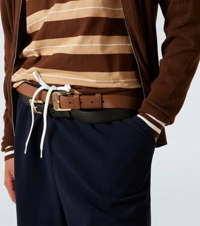 Miu Miu Knitted Striped Cotton Polo Sweater In Multi