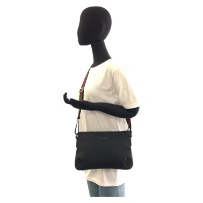 Pre-owned Gucci Black Gg Canvas Pochette Shoulder Bag ()