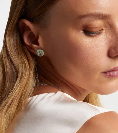 Kamyen 18kt White Gold Earrings With Diamonds And Enamel