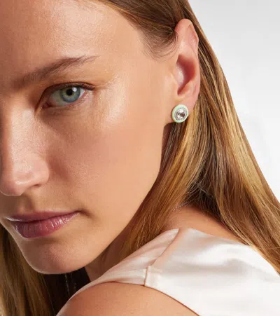 Kamyen 18kt White Gold Earrings With Diamonds And Enamel