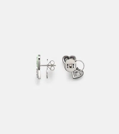 Kamyen 18kt White Gold Earrings With Enamel And Diamonds