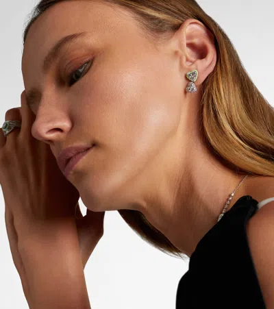 Kamyen 18kt White Gold Earrings With Enamel And Diamonds