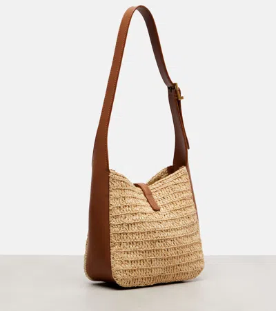 Saint Laurent Le 5 À 7 Baby Raffia Shoulder Bag
