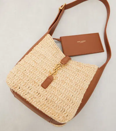 Saint Laurent Le 5 À 7 Baby Raffia Shoulder Bag