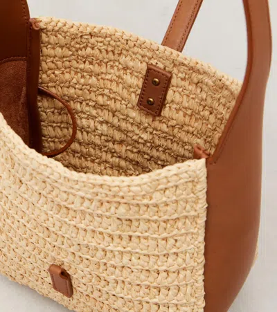 Saint Laurent Le 5 À 7 Baby Raffia Shoulder Bag