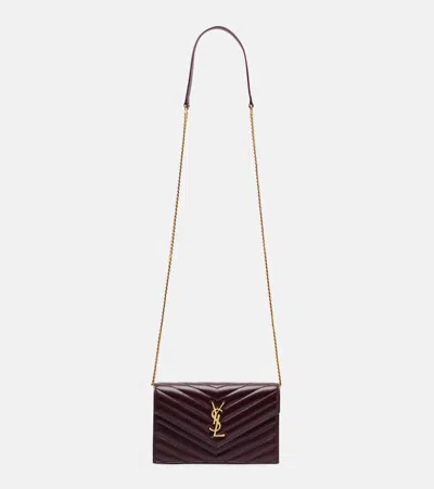 Saint Laurent Cassandre Envelope Leather Wallet On Chain