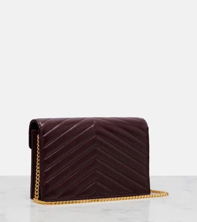 Saint Laurent Cassandre Envelope Leather Wallet On Chain