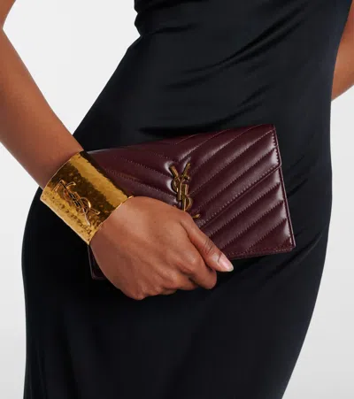 Saint Laurent Cassandre Envelope Leather Wallet On Chain