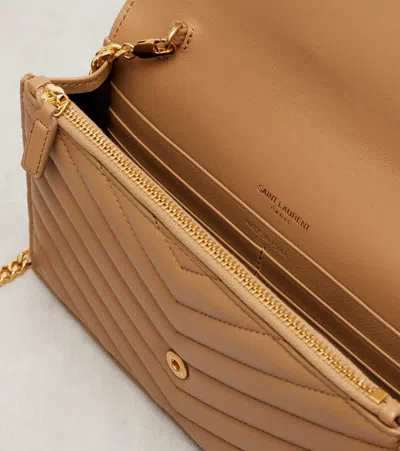Saint Laurent Cassandre Envelope Matelassé Leather Wallet On Chain