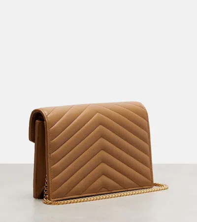 Saint Laurent Cassandre Envelope Matelassé Leather Wallet On Chain