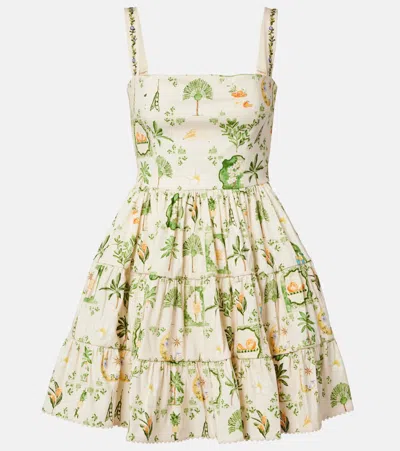 Agua By Agua Bendita Lima Floral Cotton-blend Minidress